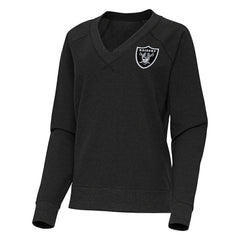 Las Vegas Raiders Antigua Women's Varsity Tri-Blend V-Neck Long Sleeve T-Shirt - Heather Black outlet