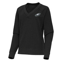 Philadelphia Eagles Antigua Women's Varsity Tri-Blend V-Neck Long Sleeve T-Shirt - Heather Black outlet