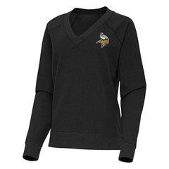 Minnesota Vikings Antigua Women's Varsity Tri-Blend V-Neck Long Sleeve T-Shirt - Heather Black discount