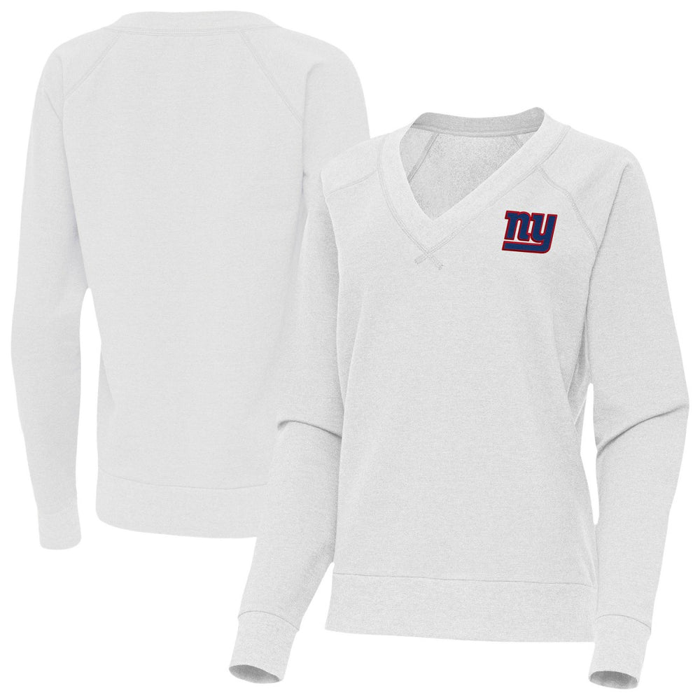 New York Giants Antigua Women's Varsity Tri-Blend V-Neck Long Sleeve T-Shirt - Heather Gray for sale