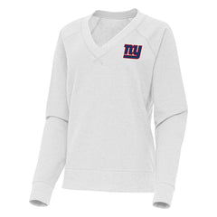 New York Giants Antigua Women's Varsity Tri-Blend V-Neck Long Sleeve T-Shirt - Heather Gray for sale