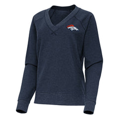 Denver Broncos Antigua Women's Varsity Tri-Blend V-Neck Long Sleeve T-Shirt - Heather Navy sale