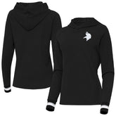 Minnesota Vikings Antigua Women's Trek Raglan Pullover Hoodie - Black for sale