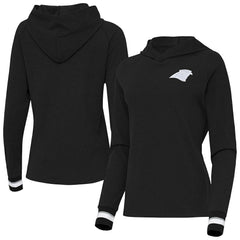 Carolina Panthers Antigua Women's Trek Raglan Pullover Hoodie - Black on sale