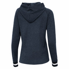 Houston Texans Antigua Women's Trek Raglan Pullover Hoodie - Heather Navy for sale