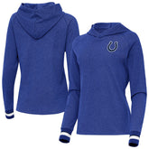 Indianapolis Colts Antigua Women's Trek Raglan Pullover Hoodie - Heather Royal online