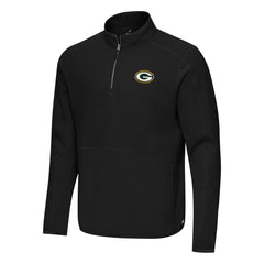 Green Bay Packers Antigua Step Up Quarter-Zip Pullover - Black cheap