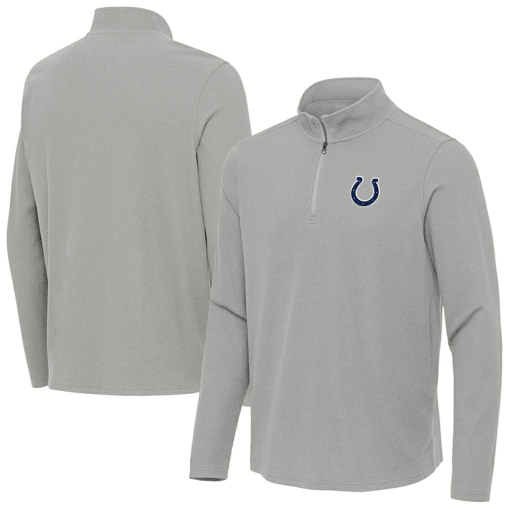 Indianapolis Colts Antigua Sync Tri-Blend Quarter-Zip Pullover - Heather Gray cheap