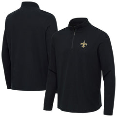 New Orleans Saints Antigua Sync Tri-Blend Quarter-Zip Pullover - Heather Black discount