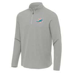 Miami Dolphins Antigua Sync Tri-Blend Quarter-Zip Pullover - Heather Gray for sale