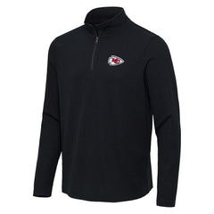 Kansas City Chiefs Antigua Sync Tri-Blend Quarter-Zip Pullover - Heather Black cheap