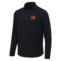 Cincinnati Bengals Antigua Sync Tri-Blend Quarter-Zip Pullover - Heather Black outlet