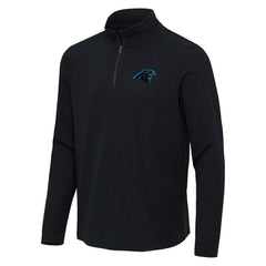 Carolina Panthers Antigua Sync Tri-Blend Quarter-Zip Pullover - Heather Black cheap
