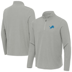 Detroit Lions Antigua Sync Tri-Blend Quarter-Zip Pullover - Heather Gray for sale