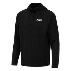 New York Jets Antigua Connected Quarter-Zip Pullover Hoodie - Black sale