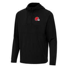 Cleveland Browns Antigua Connected Quarter-Zip Pullover Hoodie - Black online