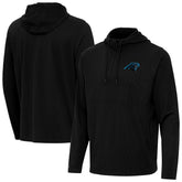 Carolina Panthers Antigua Connected Quarter-Zip Pullover Hoodie - Black cheap