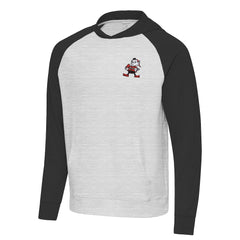 Cleveland Browns Antigua Urgent Pullover Hoodie - Black/Heather Gray sale