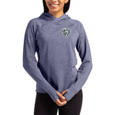 Chicago Bears Cutter & Buck Women's Tonal Logo Adapt Knit Recycled Raglan Pullover Hoodie - Heather Navy online