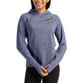 Denver Broncos Cutter & Buck Women's Primary Logo Adapt Knit Recycled Raglan Pullover Hoodie - Heather Navy cheap