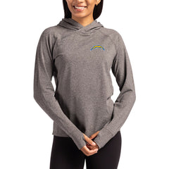 Los Angeles Chargers Cutter & Buck Women's Primary Logo Adapt Knit Recycled Raglan Pullover Hoodie - Heather Charcoal discount