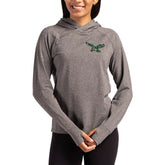 Philadelphia Eagles Cutter & Buck Women's Throwback Logo Adapt Knit Recycled Raglan Pullover Hoodie - Heather Charcoal on sale