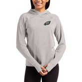 Philadelphia Eagles Cutter & Buck Women's Tonal Logo Adapt Knit Recycled Raglan Pullover Hoodie - Heather Gray discount