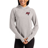 Tampa Bay Buccaneers Cutter & Buck Women's Primary Logo Adapt Knit Recycled Raglan Pullover Hoodie - Heather Gray discount