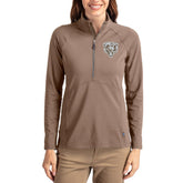 Chicago Bears Cutter & Buck Women's Tonal Adapt Eco Knit Stretch Recycled Raglan Half-Zip Pullover - Brown outlet