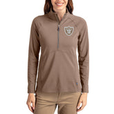 Las Vegas Raiders Cutter & Buck Women's Tonal Adapt Eco Knit Stretch Recycled Raglan Half-Zip Pullover - Brown cheap