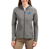 Detroit Lions Cutter & Buck Women's Adapt Eco Knit Hybrid Recycled Raglan Full-Zip Hoodie Jacket - Gray sale