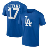 Shohei Ohtani Los Angeles Dodgers Player Name & Number T-Shirt Royal