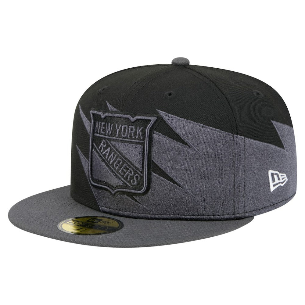 New York Rangers New Era Spikes 59FIFTY Fitted Hat - Black Hats