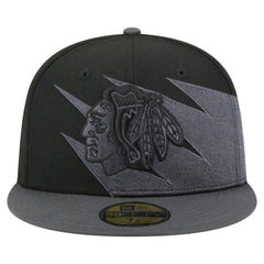 Chicago Blackhawks New Era Spikes 59FIFTY Fitted Hat - Black Hats