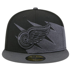 Detroit Red Wings New Era Spikes 59FIFTY Fitted Hat - Black Hats