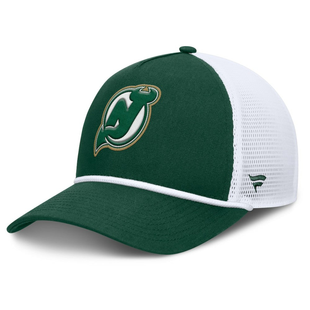 New Jersey Devils Fanatics Bermuda A-Frame Adjustable Hat - Green/White Jerseys