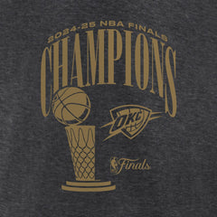 Oklahoma City Thunder Women's 2025 NBA Finals Champions Double Dribble V-Neck T-Shirt - Heather Charcoal for sale