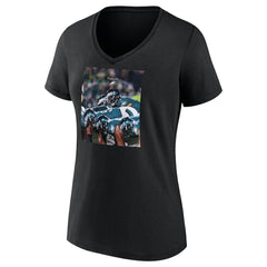 Philadelphia Eagles Women's Push On V-Neck T-Shirt - Black for sale