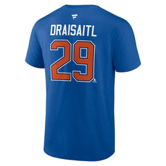 Leon Draisaitl Edmonton Oilers Fanatics Authentic Stack Name & Number T-Shirt - Royal T-shirts