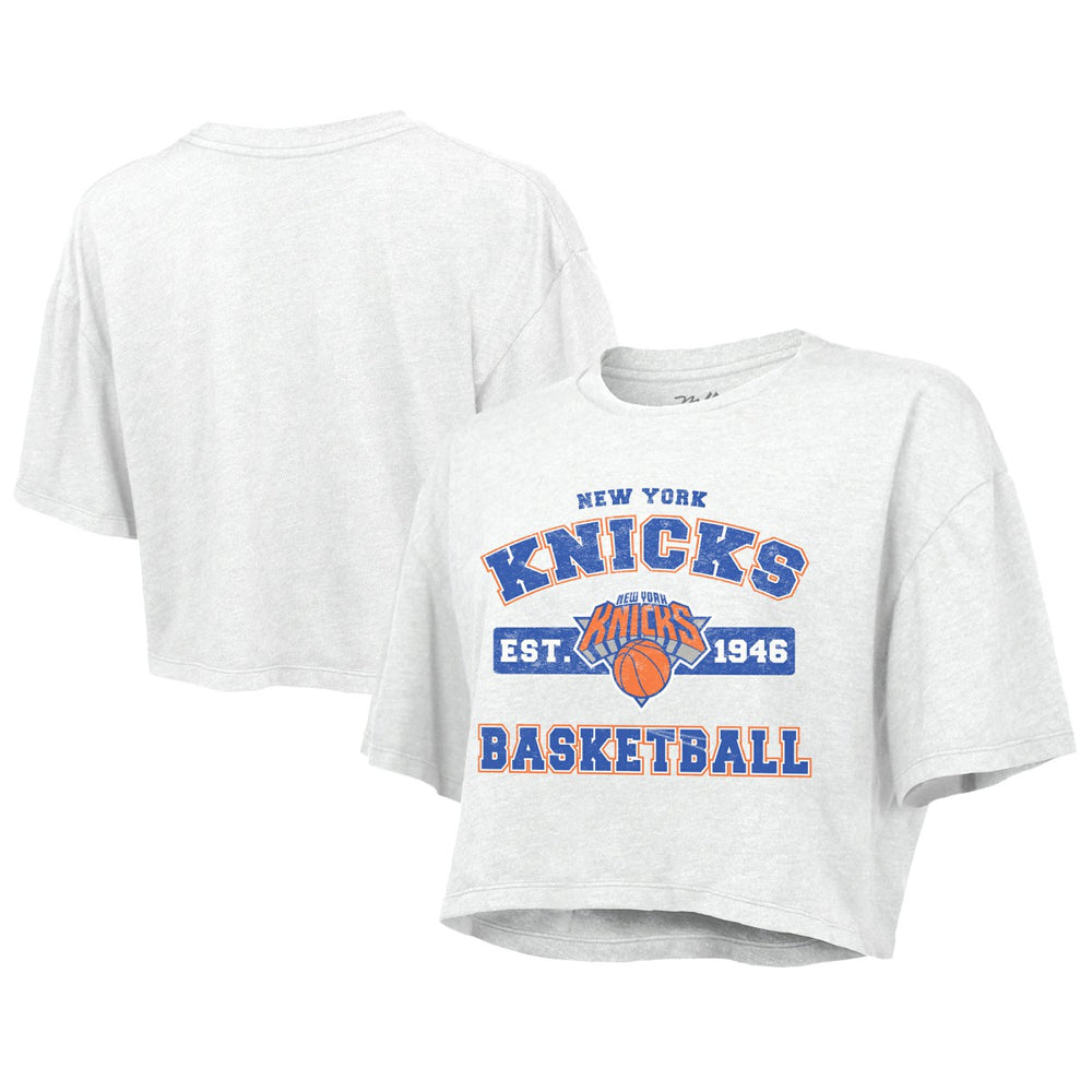 New York Knicks Majestic Threads Women's Boxy Crop Top - White sale