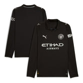 Manchester City 2025/26 Away Replica Long Sleeve Jersey - Black shop