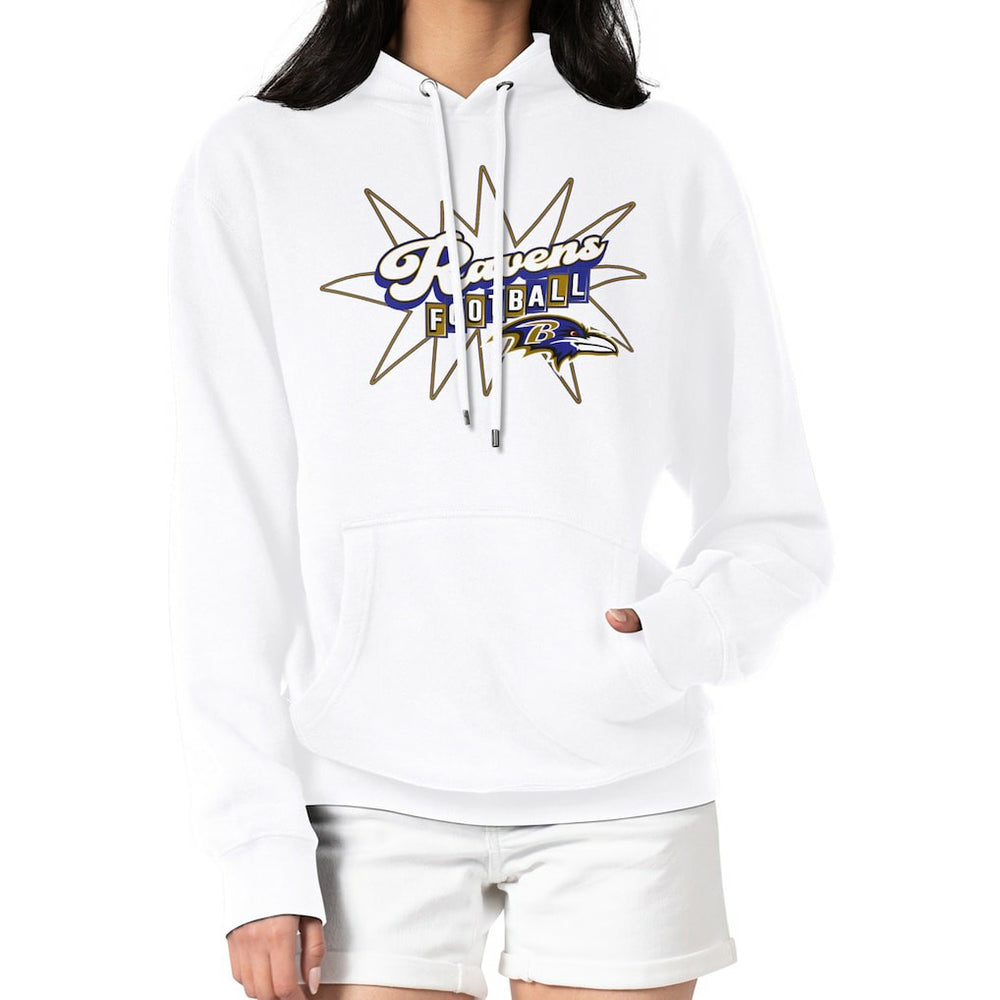 Baltimore Ravens Starter Women's Drive-In Sign Pullover Hoodie - White cheap