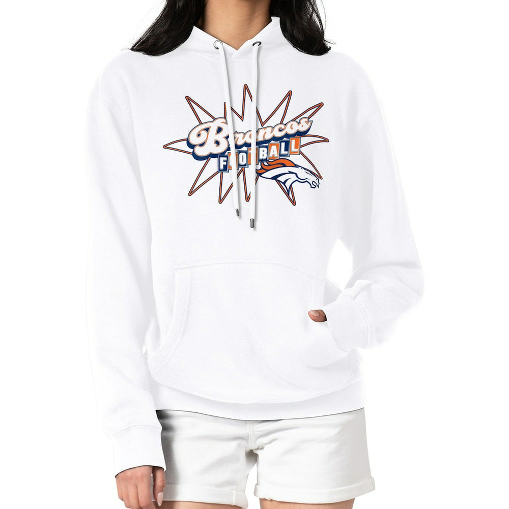 Denver Broncos Starter Women's Drive-In Sign Pullover Hoodie - White for sale