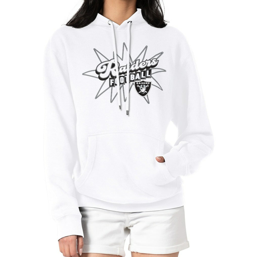 Las Vegas Raiders Starter Women's Drive-In Sign Pullover Hoodie - White discount