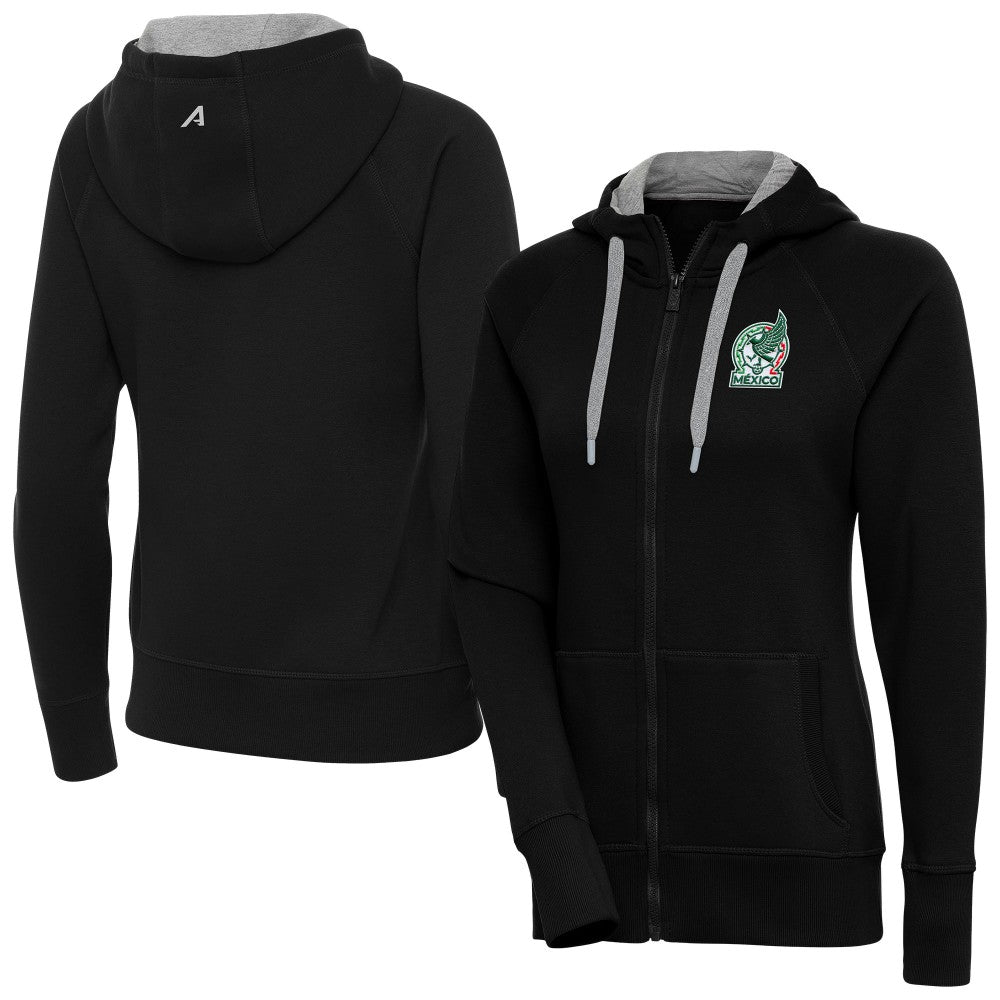 Mexico National Team Antigua Women's Takeover Full-Zip Hoodie for sale - Black