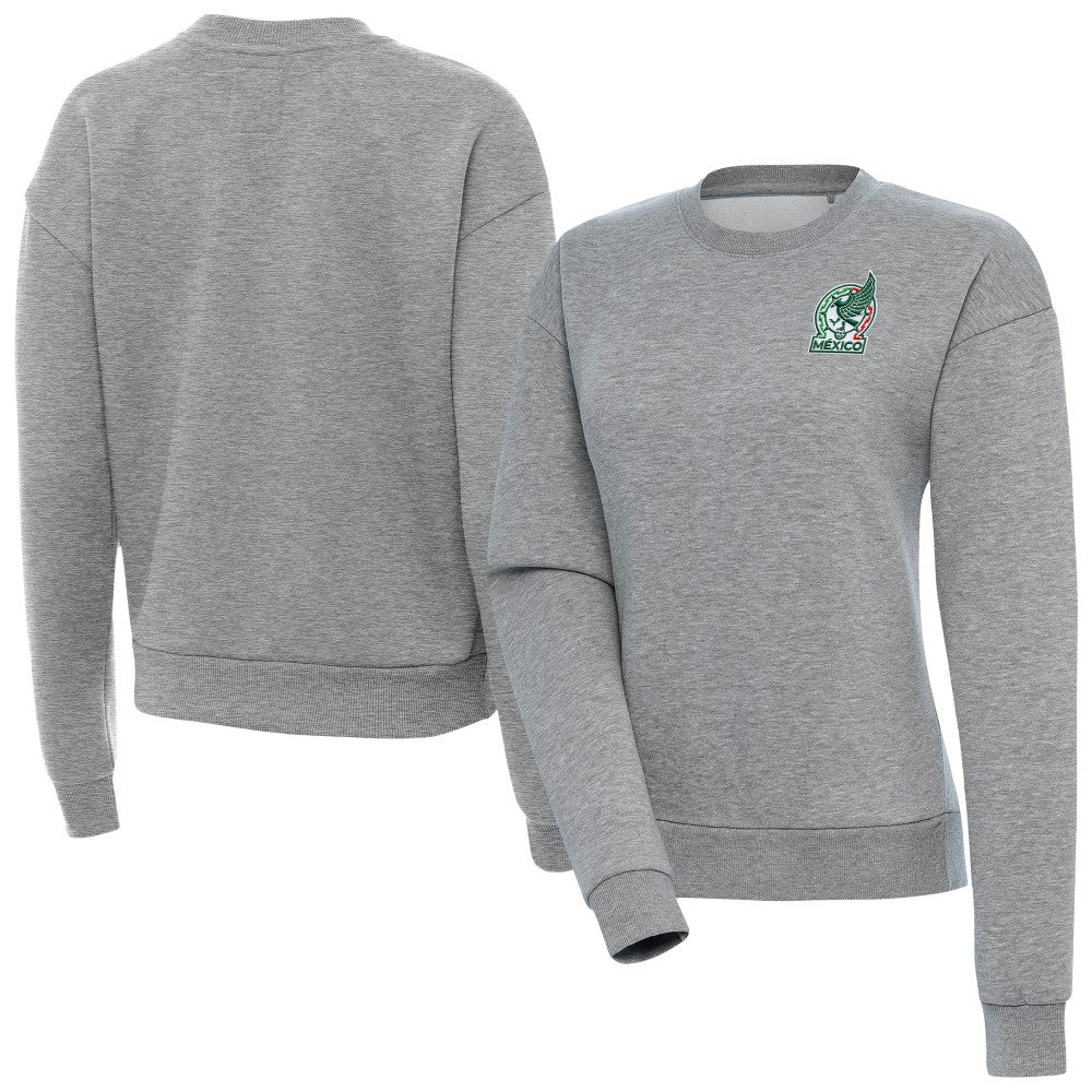 Mexico National Team Antigua Women's Takeover Pullover Sweatshirt - Heather Gray shop