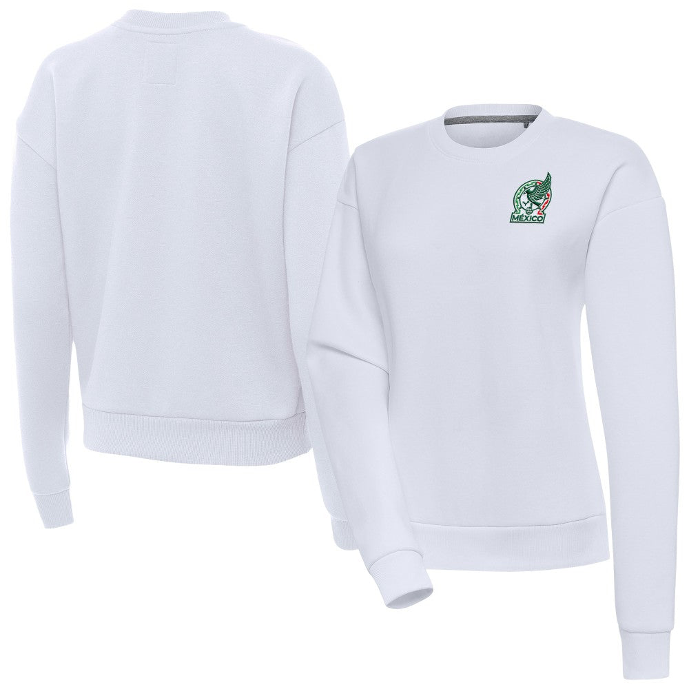Mexico National Team Antigua Women's Takeover Pullover Sweatshirt for sale - White