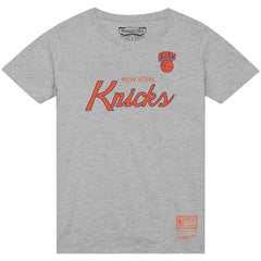 New York Knicks Big & Tall Hardwood Classics Vintage Wordmark T-Shirt - Heather Gray on sale