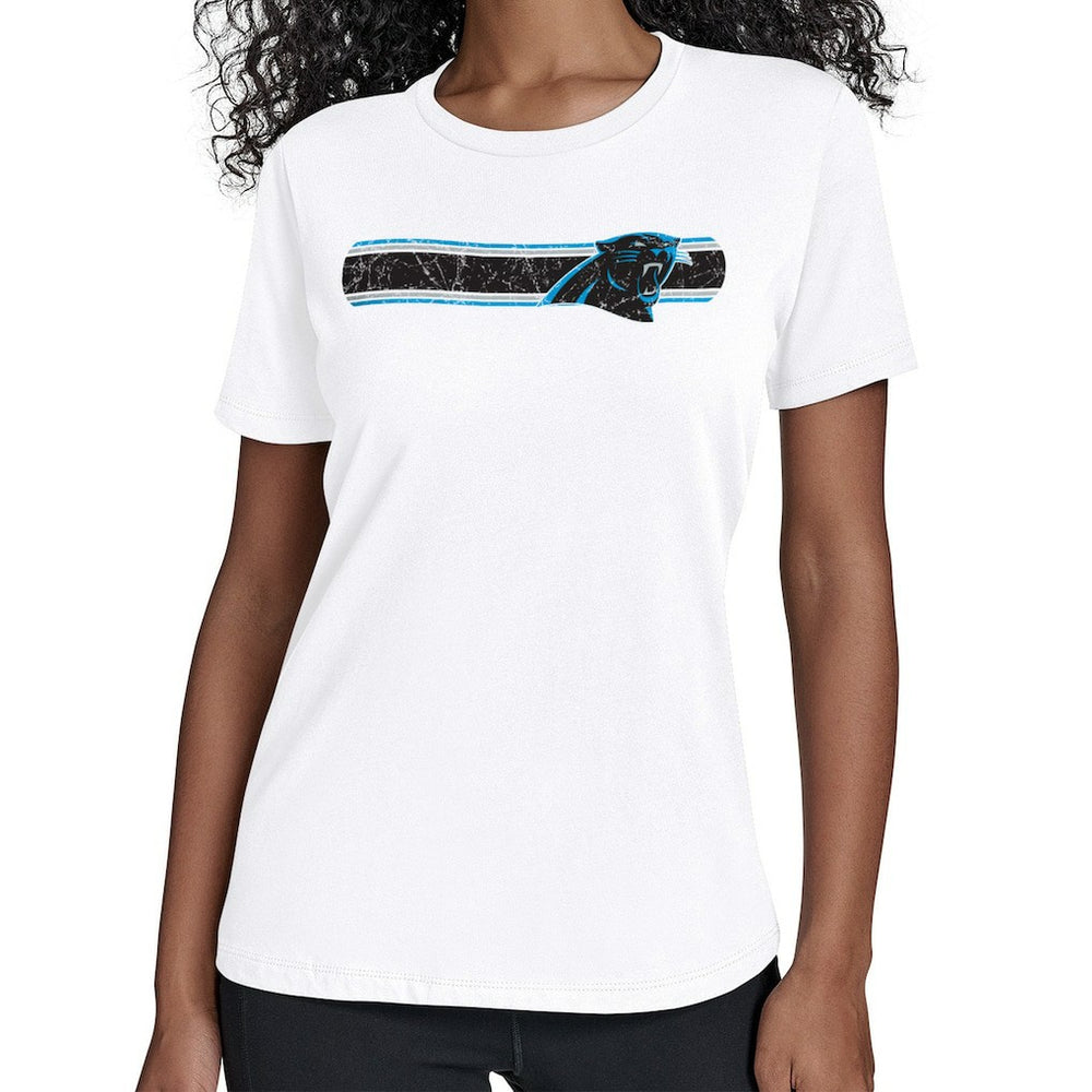 Carolina Panthers Starter Women's Team Stripe T-Shirt - White on sale