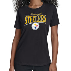 Pittsburgh Steelers Starter Women's Arch Stripe T-Shirt - Black online
